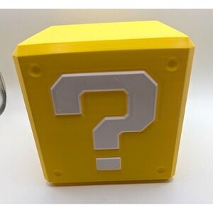 Super Mario Style Question Block 3D Printed Toilet Paper Cover Yellow Gamer NEW